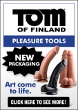 Tom of Finland Dildo Ad Banner 300 x 425